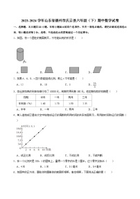 2023-2024学年山东省德州市庆云县六年级（下）期中数学试卷