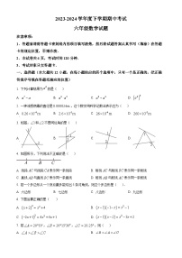 山东省泰安市肥城市2023-2024学年六年级下学期期中数学试题（原卷版+解析版）