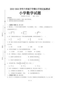 (小升初押题卷)江苏省苏州市2024年六年级下学期小升初择校分班考数学试卷