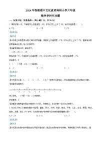 16，2023-2024学年河南省南阳市方城县人教版六年级下册期中文化素质调研测试数学试卷