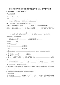 河南省南阳市新野县2023-2024学年五年级下学期期中数学试卷