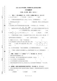 广东省湛江市徐闻县新立品学校2023-2024学年六年级下学期期中数学试题