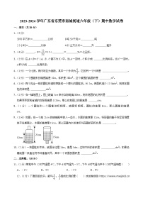 02，广东省东莞市南城街道2023-2024学年六年级下学期期中数学试卷