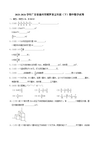 22，广东省惠州市博罗县2023-2024学年五年级下学期期中数学试卷