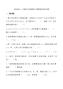 综合复习：人教版六年级数学下册期末综合练习题19