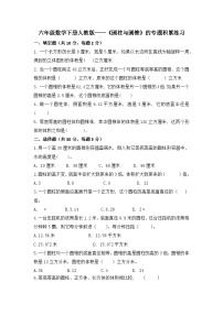 《圆柱与圆锥》的专题积累练习（试题）    六年级下册数学人教版