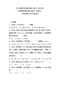 【小升初数学全真题汇编】专题12 式与方程：方程的解和解方程专项练习（附答案）小考总复习