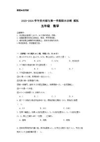 贵州省黔南布依族苗族自治州都匀市2023-2024学年五年级上学期期末诊断模拟数学试卷