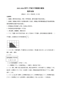 2023-2024学年苏教版三年级下学期数学期末模拟试卷（含答案解析）
