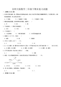 期末复习试题（试题）-2023-2024学年二年级下册数学北师大版