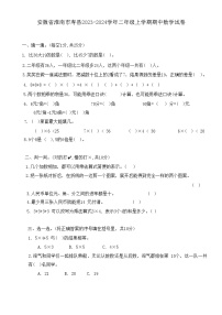 安徽省淮南市寿县2023-2024学年二年级上学期期中数学试卷