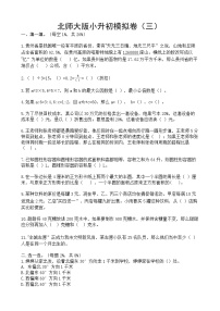 小升初模拟卷+（试题）-2023-2024学年六年级下册数学北师大版