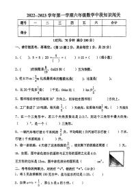 广东省云浮市新兴县2022-2023学年六年级上学期期中检测数学试卷