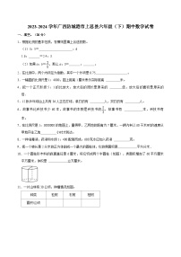 2023-2024学年广西防城港市上思县六年级（下）期中数学试卷