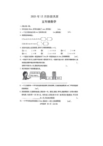 河南省许昌市长葛市2023-2024学年五年级上学期12月份数学月考试题