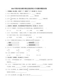 2024年贵州省安顺市普定实验学校小升初数学模拟试卷附答案解析