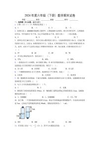 2024年度六年级（下册）数学期末试卷及详细答案解析39