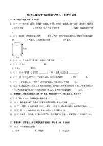 2022年湖南省邵阳市新宁县小升初数学试卷