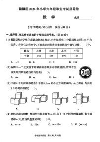 北京市朝阳区2023-2024学年六年级下学期期末毕业考数学试题