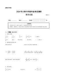 江苏省2024年部分地区小升初数学试卷九