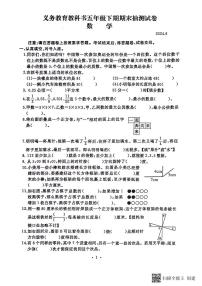 河南省开封市2023-2024学年五年级下学期期末数学试题