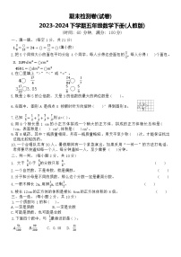 期末检测卷（试题）-2023-2024学年下学期五年级数学下册人教版