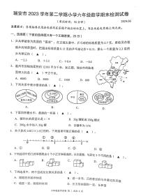 浙江省温州市瑞安市2023-2024学年六年级下学期期末数学试卷