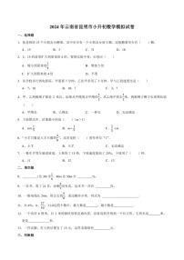 2024年云南省昆明市小升初数学模拟试卷附答案解析