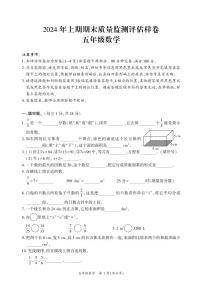 四川省广安市武胜县2023-2024学年五年级下学期期末考试数学试题