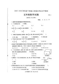 [数学][期末]山东省临沂市兰山区2024年春季学期五年级下学期期末检测数学试题(无答案)