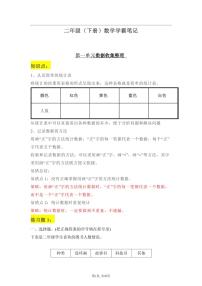 二年级下册数学学霸笔记知识点整理