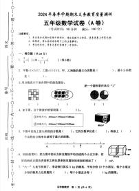 广西壮族自治区南宁市2023-2024学年五年级下学期期末数学试题