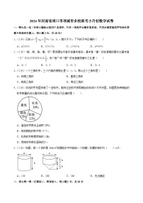 河南省周口市项城市多校联考2024届小升初数学试卷