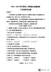 山东省泰安市东平县2023-2024学年六年级下学期7月期末数学试题