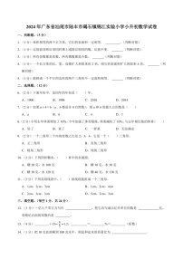 2024年广东省汕尾市陆丰市碣石镇锦江实验小学小升初数学试卷附答案解析