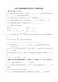 2024年湖南省衡阳市祁东县小升初数学试卷附答案解析