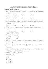 2024年四川省绵阳市育才学校小升初数学模拟试卷附答案解析