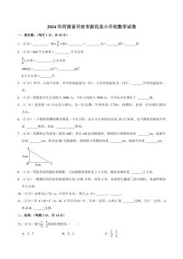 2024年河南省开封市尉氏县小升初数学试卷附答案解析