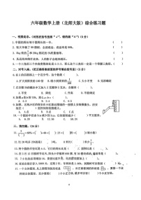 广东省惠州市惠城区2023-2024学年六年级上学期期末数学综合练习题