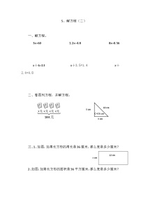 小学数学北师大版四年级下册解方程（二）一课一练