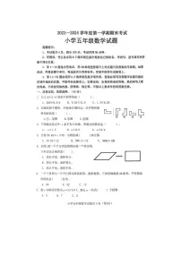 [数学][期末]山东省滨州市滨城区2023～2024学年五年级上学期期末数学试题(有答案)