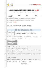 【开学考】2024年三年级数学上册秋季开学摸底检测卷【A卷】沪教版.zip