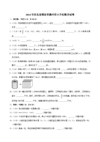 2024年河北省廊坊市霸州市小升初数学试卷