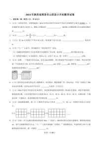 [数学]2024年陕西省商洛市山阳县小升初真题数学试卷(有答案)