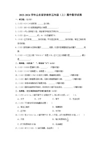 2023-2024学年山东省济南市五年级（上）期中数学试卷