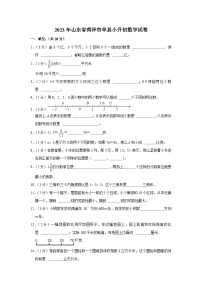 2023年山东省菏泽市单县小升初数学试卷