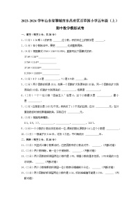 2023-2024学年山东省聊城市东昌府区百草园小学五年级（上）期中数学模拟试卷