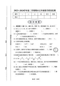 河南省安阳市安阳县2023-2024学年五年级下学期期末数学试题