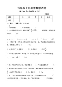 +期末试题（试题）-2024-2025学年六年级上册数学青岛版