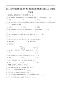 [数学]2024～2025学年湖南省永州市冷水滩区滨江教育集团六年级(上)开学试卷(有答案)